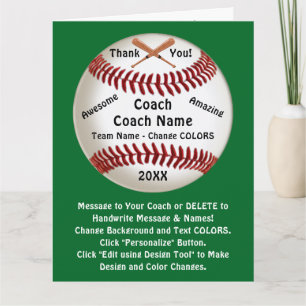 Personnalisée, Carte D'Entraînement De Baseball,