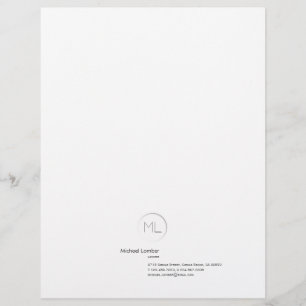 Personnalisée En-tête de lettre moderne d'affaires de monogramme