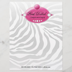 Personnalisée En-tête de lettre rose-foncé rose de zèbre de 311