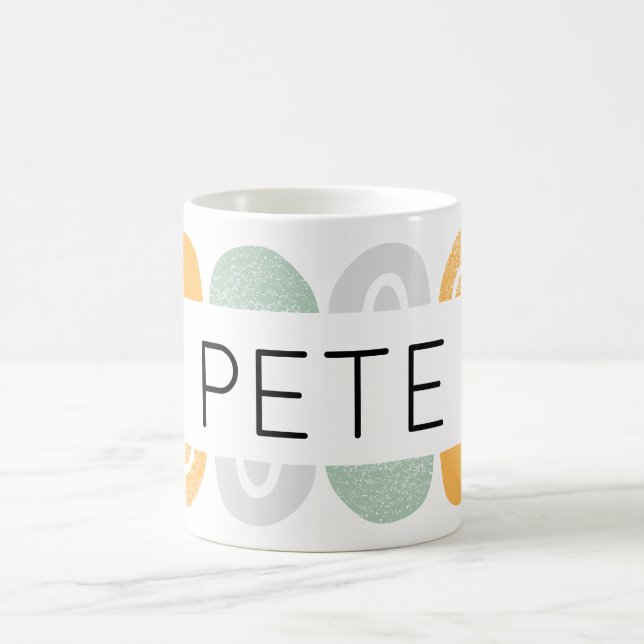 Personnalisée Nom Mens Mug Rainbow Neutral Coffee  (Centre)