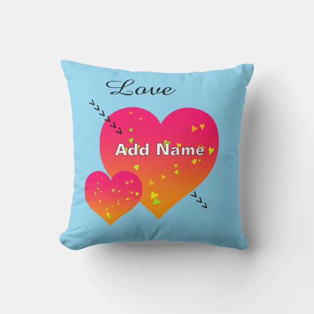 Personnaliser Ajouter un nom COEURS Oreiller jeté  (Recto)