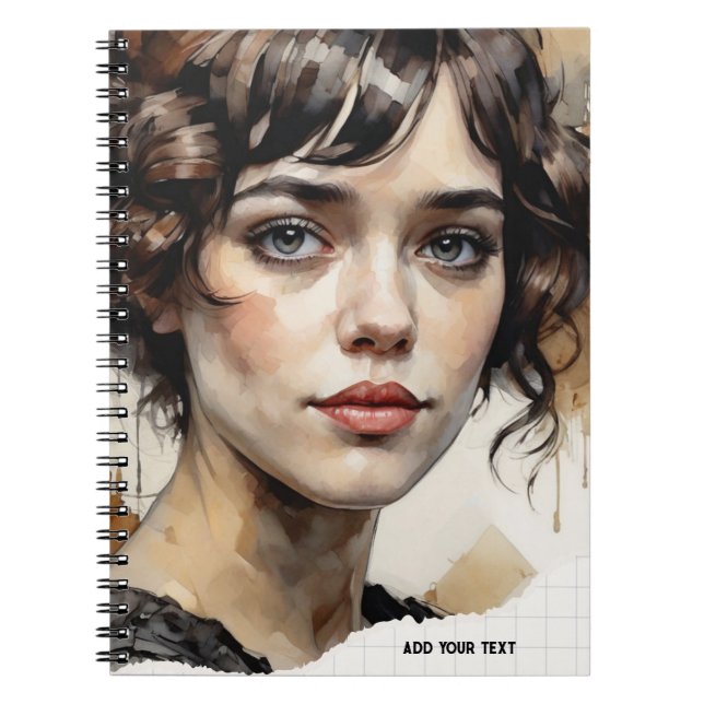 PERSONNALISER : Aquarelle Portrait | Carnet (Devant)