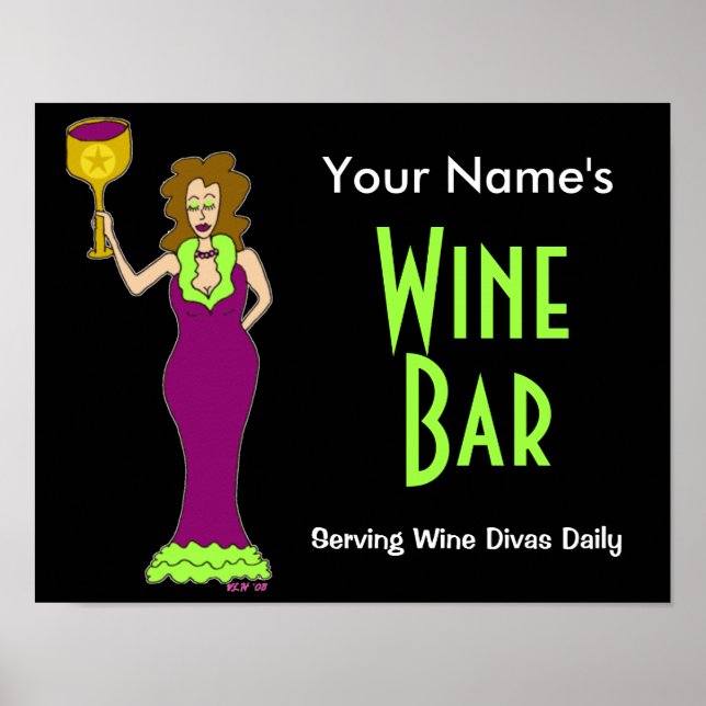 Personnaliser avec votre nom Wine Bar Poster (Devant)
