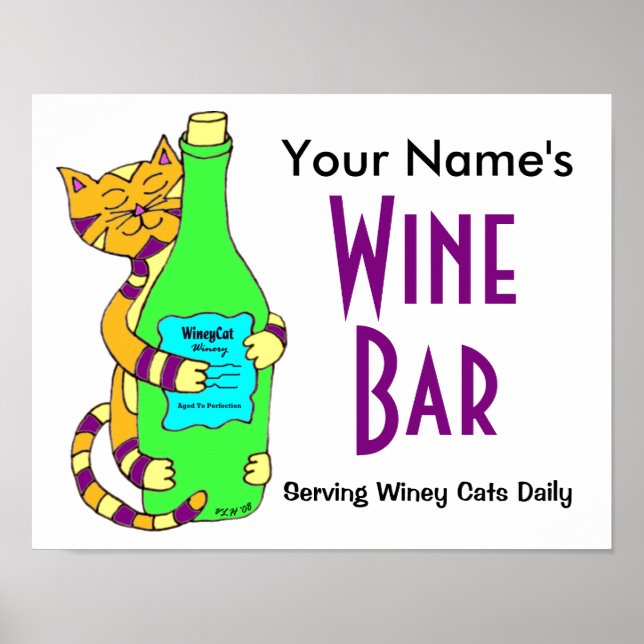Personnaliser avec votre nom Wine Bar Poster (Devant)