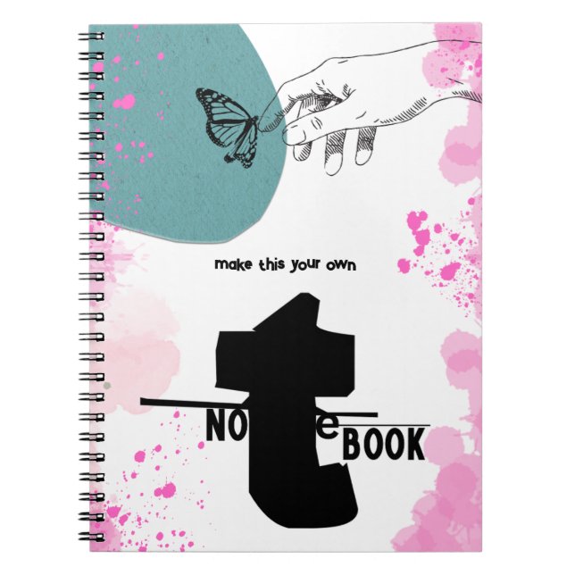 PERSONNALISER : Carnet d'arty et papillon (Devant)