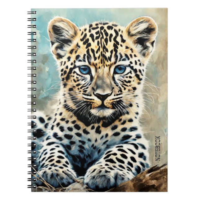 PERSONNALISER Carnet de notes Adorable Bébé Léopar (Devant)