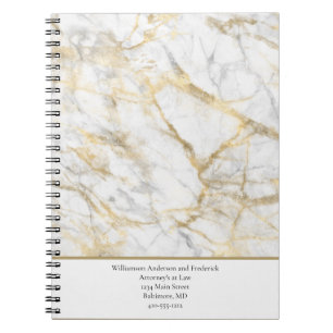 Personnaliser Carnet Marbre Or Blanc Gris Entrepri
