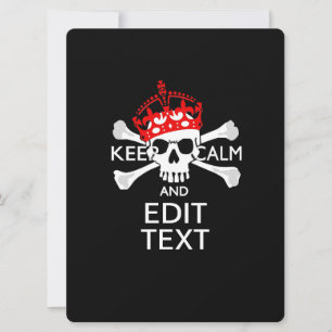 Personnaliser ce texte Garder calme Crossbones Crâ