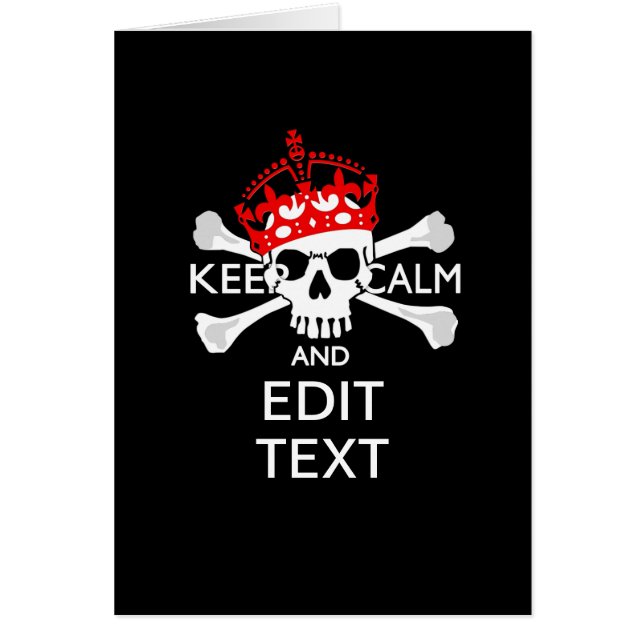 Personnaliser ce texte Garder calme Crossbones Crâ (Devant)