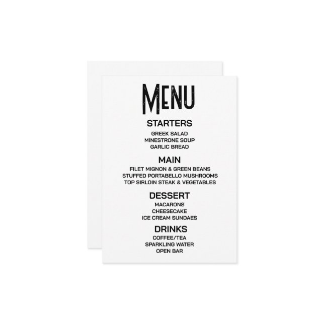 Personnaliser - Créez votre propre menu personnali (Devant/Arrière en situation)