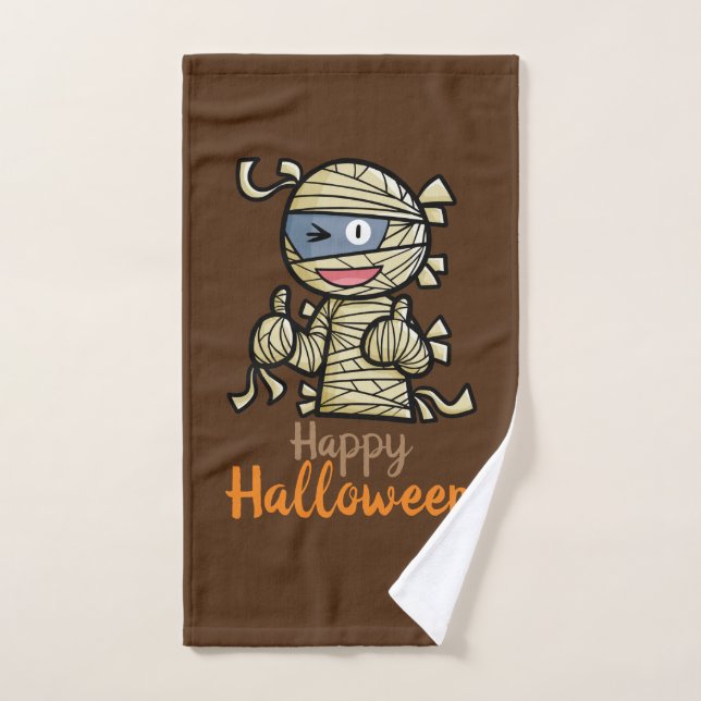 Personnaliser Cute Happy Mummy Hand Serviette (Serviette à main)