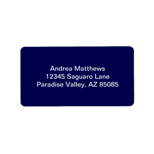 Personnaliser de couleur solide de bleu marine il étiquette d’adresse