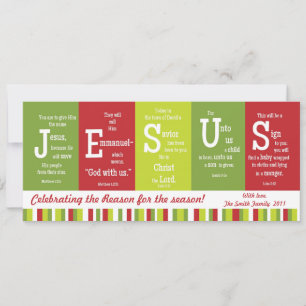 Personnaliser de la carte de Noël JESUS à deux fac