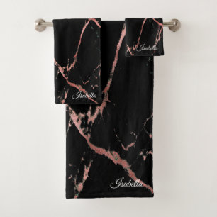 Personnaliser de luxe en marbre noir rose