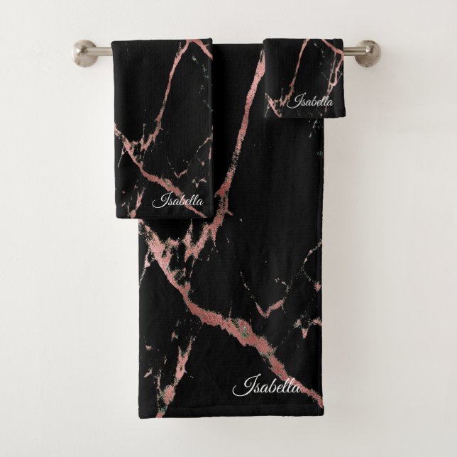 Personnaliser de luxe en marbre noir rose (En situation)