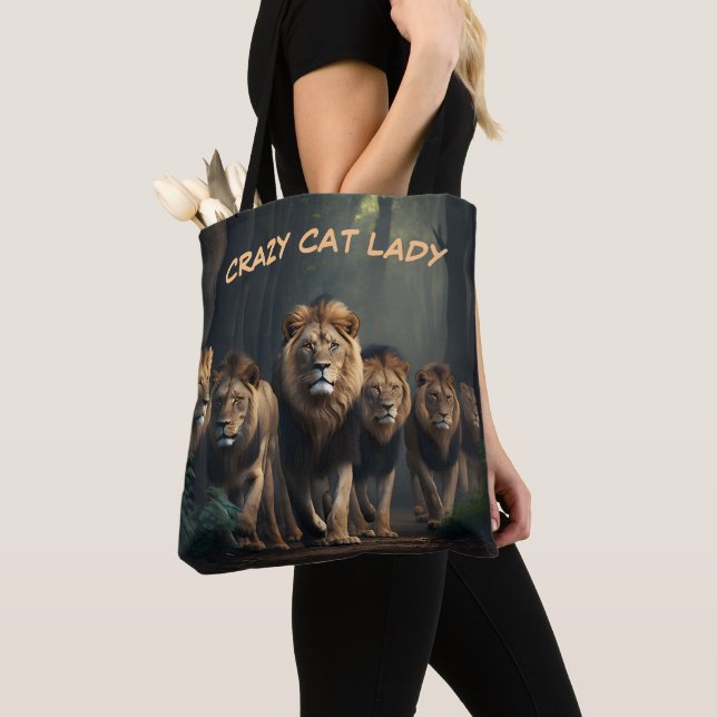 Personnaliser de Sac fourre-tout Crazy Cat Lady Te (De près)