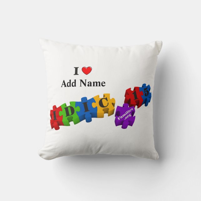 Personnaliser du Coussin de puzzle multicolore IDI (Recto)