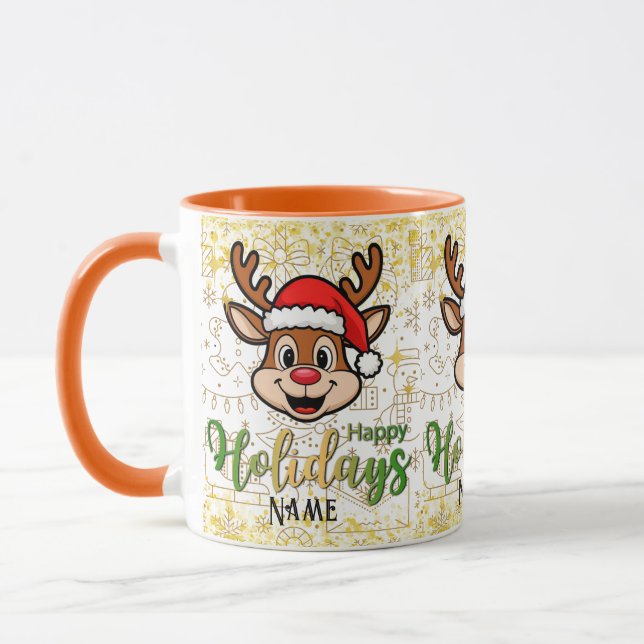 Personnaliser Duo Tone Mug Deer avec Casquette Pèr (Gauche)