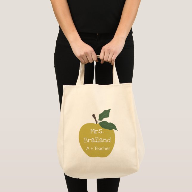 Personnaliser enseignant cadeau pomme sac fourre-t (Devant (produit))