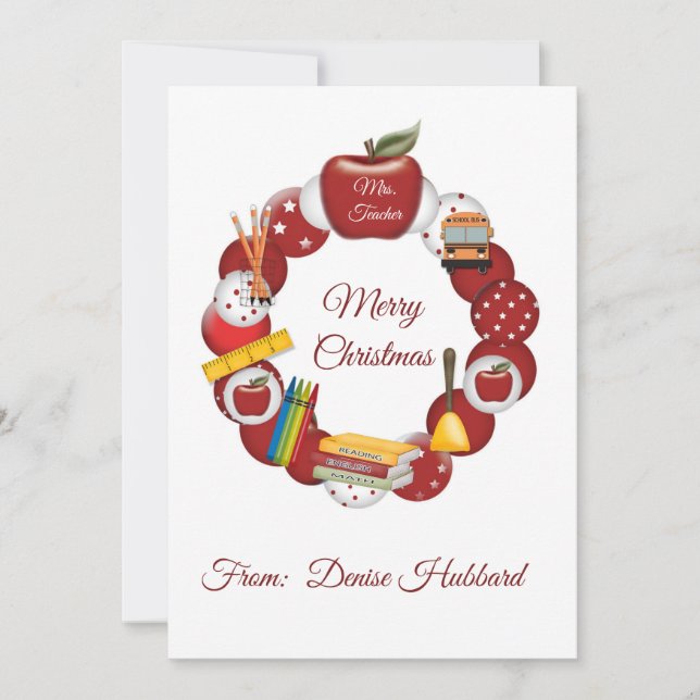 Personnaliser enseignant Joyeux Noël (Devant)