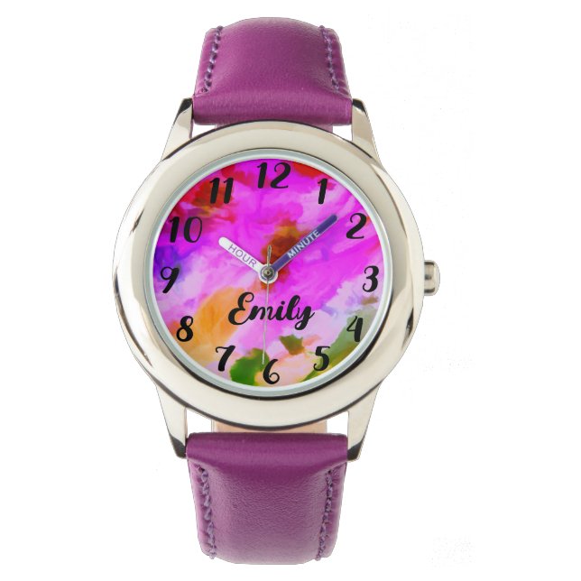 Personnaliser Filles colorées Montre électronique (devant)