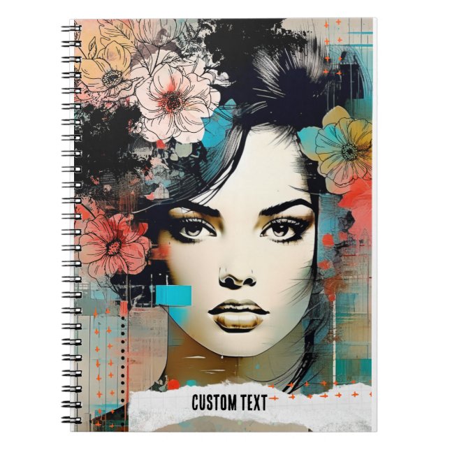 PERSONNALISER : Fleurs Collage | Journal carnet (Devant)