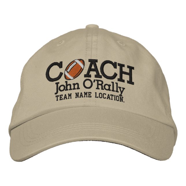 Personnaliser Football Coach Casquette Votre nom V (Devant)
