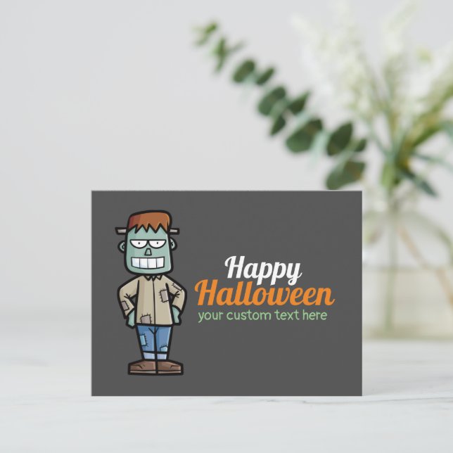 Personnaliser Frankenstein Halloween carte postale (Debout devant)