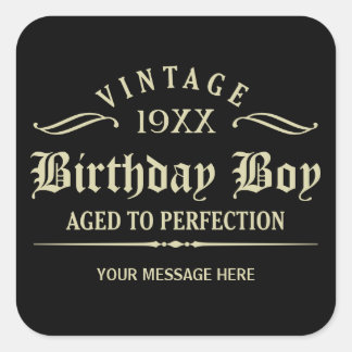 Personnaliser Funny Anniversaire Sticker Carré noi
