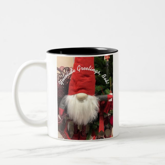 Personnaliser Gnome de Noël en Pologne Mug vert à  (Gauche)