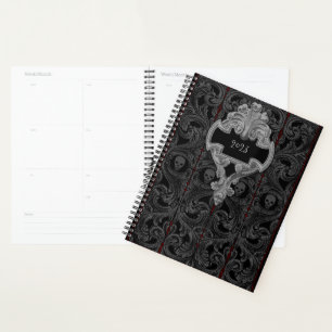 Personnaliser Goth Grey Ornement & Crâne