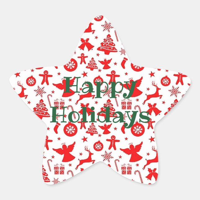 Personnaliser HAPPY HOLIDAYS Stickers Ange Deer (Devant)