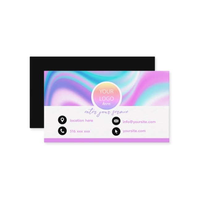 Personnaliser hologramme carte de visite holograph (Devant/Arrière en situation)