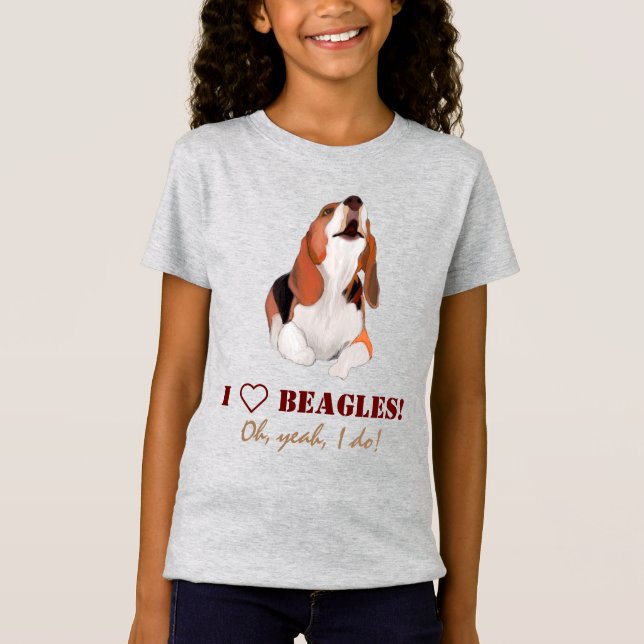Personnaliser I Love Beagle T-shirt (Devant)