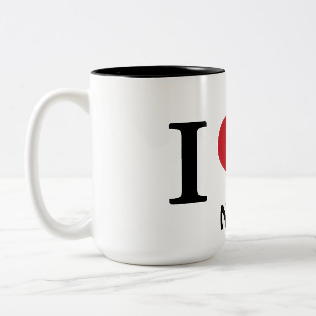 Personnaliser I Nom du coeur Café Mug (Gauche)