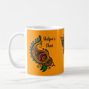 Personnaliser Indian Orange Paisley Chai Mug