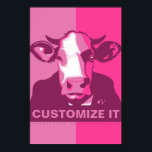 PERSONNALISER IT Pink Pop Art Cow Poster<br><div class="desc">Cette affiche pop-art à l'affiche pop-art avec VOTRE TEXTE PERSONNALISÉ et notre capture d'écran classique Vache en Camo rose est vegan au coeur et un cri à nos copains bovins. Ce design dessiné à la main par Armagarden utilise des couleurs modernes pour faire éclater n'importe quel mur sur lequel vous...</div>