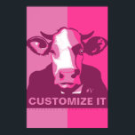 PERSONNALISER IT Pink Pop Art Cow Poster<br><div class="desc">Cette affiche pop-art à l'affiche pop-art avec VOTRE TEXTE PERSONNALISÉ et notre capture d'écran classique Vache en Camo rose est vegan au coeur et un cri à nos copains bovins. Ce design dessiné à la main par Armagarden utilise des couleurs modernes pour faire éclater n'importe quel mur sur lequel vous...</div>