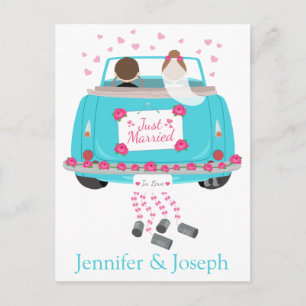 Personnaliser Just Married Blue Mariage Faire-part