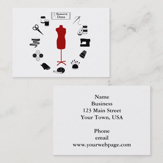 Personnaliser la carte de visite Étiquette (Devant / Derrière)