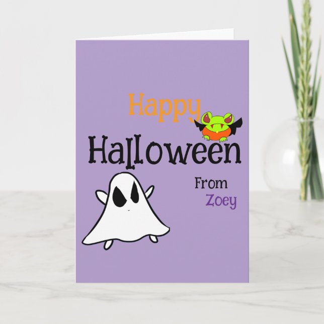 Personnaliser la carte de voeux pliée d'Halloween (Devant)