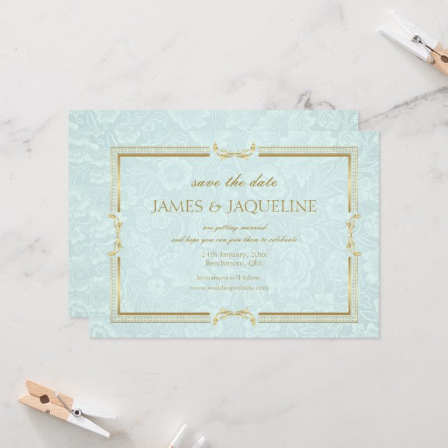 Personnaliser la date de mariage à l'aquarelle ble (Devant/Arrière en situation)
