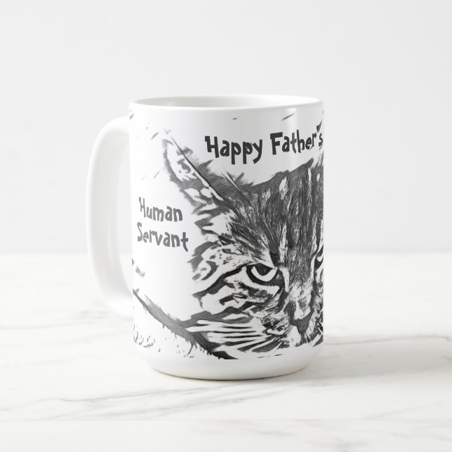 Personnaliser la Fête des pères de chat Mug (Devant gauche)