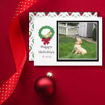 Personnaliser Lab Puppy Wreath Simple Modèle photo<br><div class="desc">Il s'agit d'une version simplifiée de Lab Puppy Photo Flat Holiday Card. Remplacez la photo par la vôtre que vous voulez partager avec vos amis et votre famille et signez votre nom sous le message "Joyeuses fêtes". Cette version a le même chiot jaune mignon, endormi, mais au lieu d'avoir un...</div>