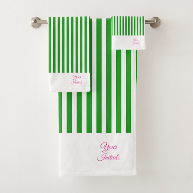 Personnaliser le cadeau Mariage Vert rayé blanc (En situation)