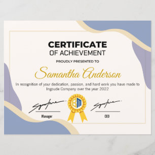Personnaliser le certificat d'attribution