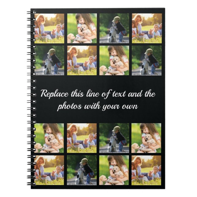 Personnaliser le collage photo et le carnet texte (Devant)