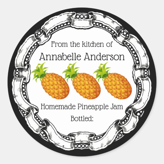 Personnaliser le Étiquette de confiture d'ananas (Devant)