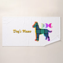 Personnaliser le logo de chien Rainbow Plaid White