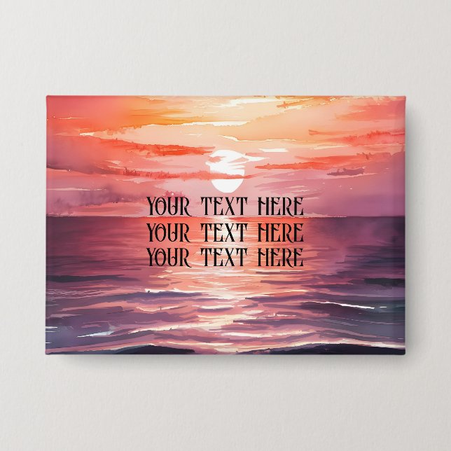 Personnaliser le nom Badge Coucher de soleil perso (Recto)